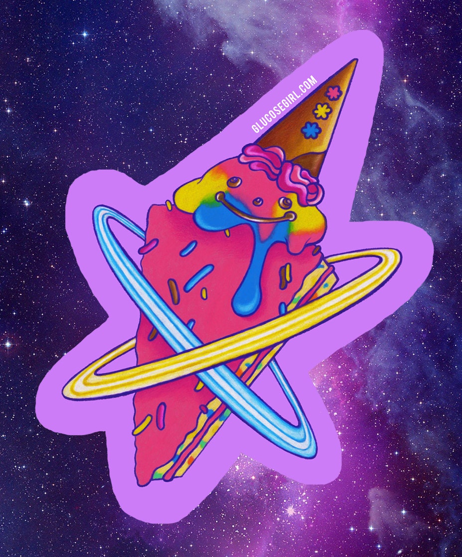 Party Cake Planet Sticker