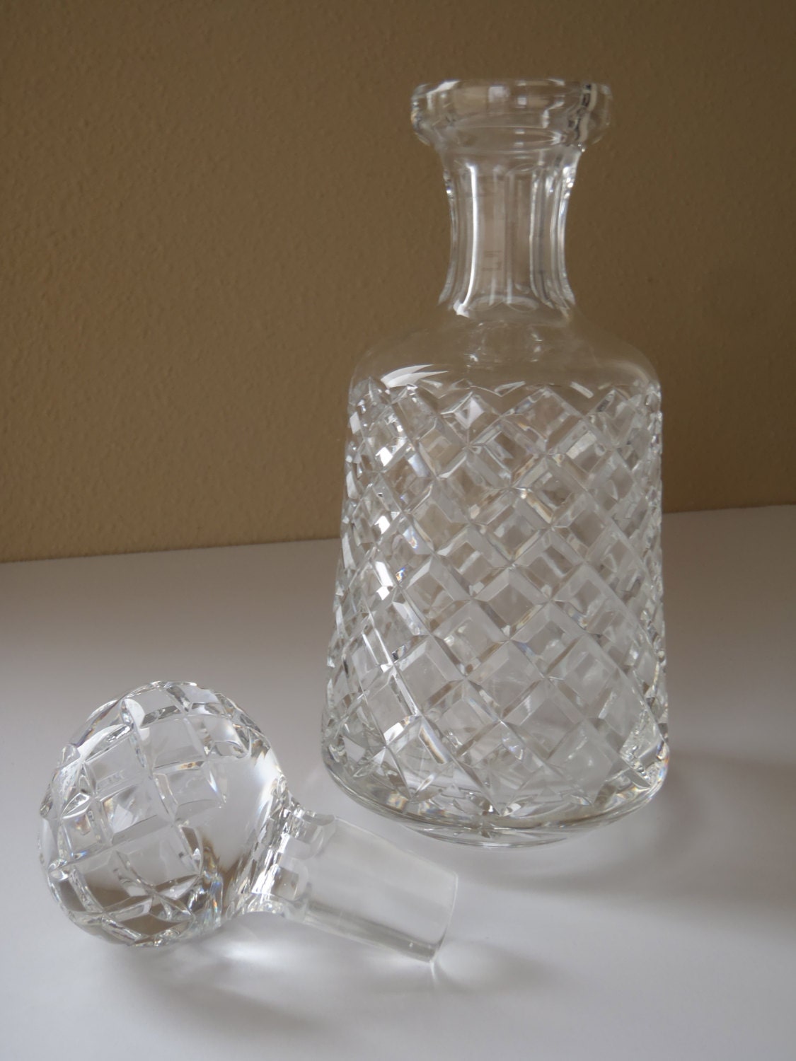 Crystal Decanter Mad Men Bar Ware Vintage Cut Crystal