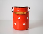 Vintage enamel milk can