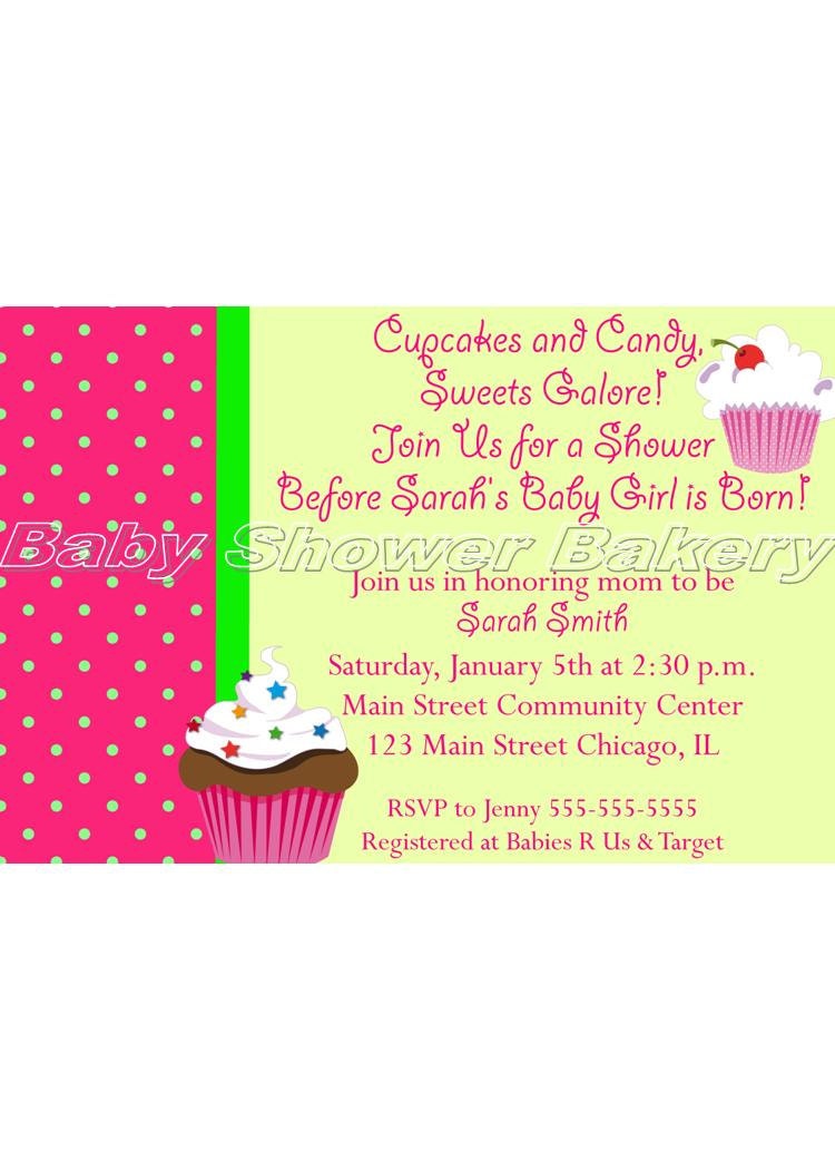 Cupcake Baby Shower Invitation for Girl, Printable Cupcake Baby Shower Invite, Baby Shower Invitation for Girl, Baby Girl Shower Invitation