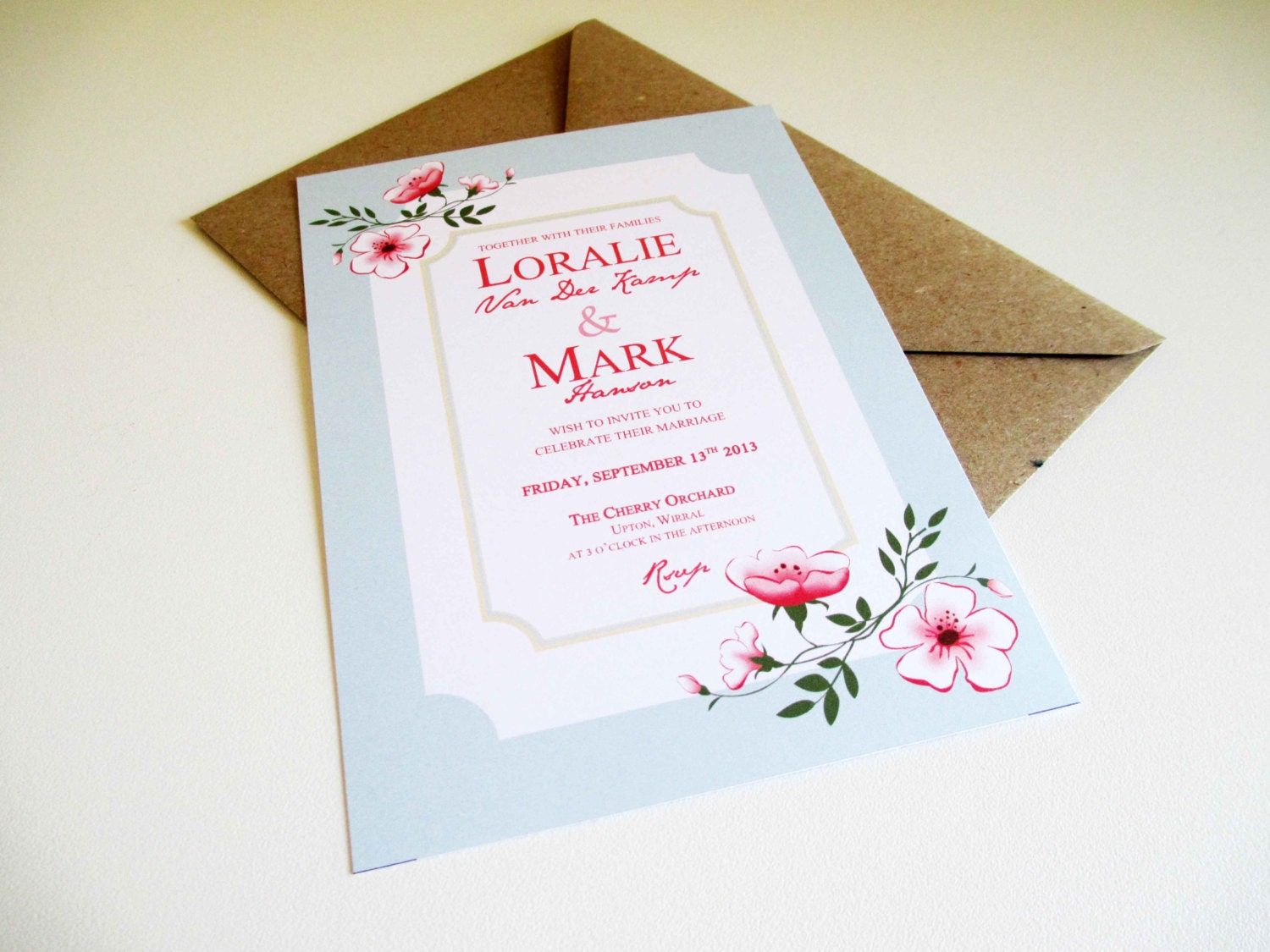 PRINTABLE 5"x7" Shabby Chic Wedding Invitation