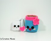 Tea Cup and Tea Bag Kawaii Kollection Amigurumi Plush Crochet Toys (Made to Order - Custom Colors)