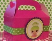 6 party favor box filled with goodies for lalaloopsy, cinderella, doc mcstuffins, pinkalicious, abby cadabby, Disney princesses and more...