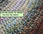 Round Crochet Rug Made to Order You Pick the Colors Kitchen Rug Livingroom Rug Baby room Rug