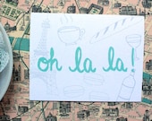 Oh La La French Stationery Card
