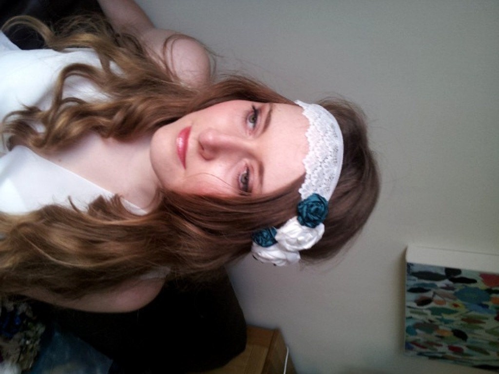 Rolled rosette headband / headdress couture flower, Bridal, Wedding, Bridesmaid - 'Opulence'