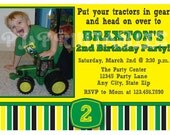 John Deere inspired Birthday Invitation - Custom Digital File