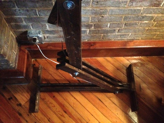 Rustic Wood Arc Floor Lamp
