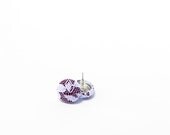 Fabric Maroon Lace Button Earrings-Made to Order