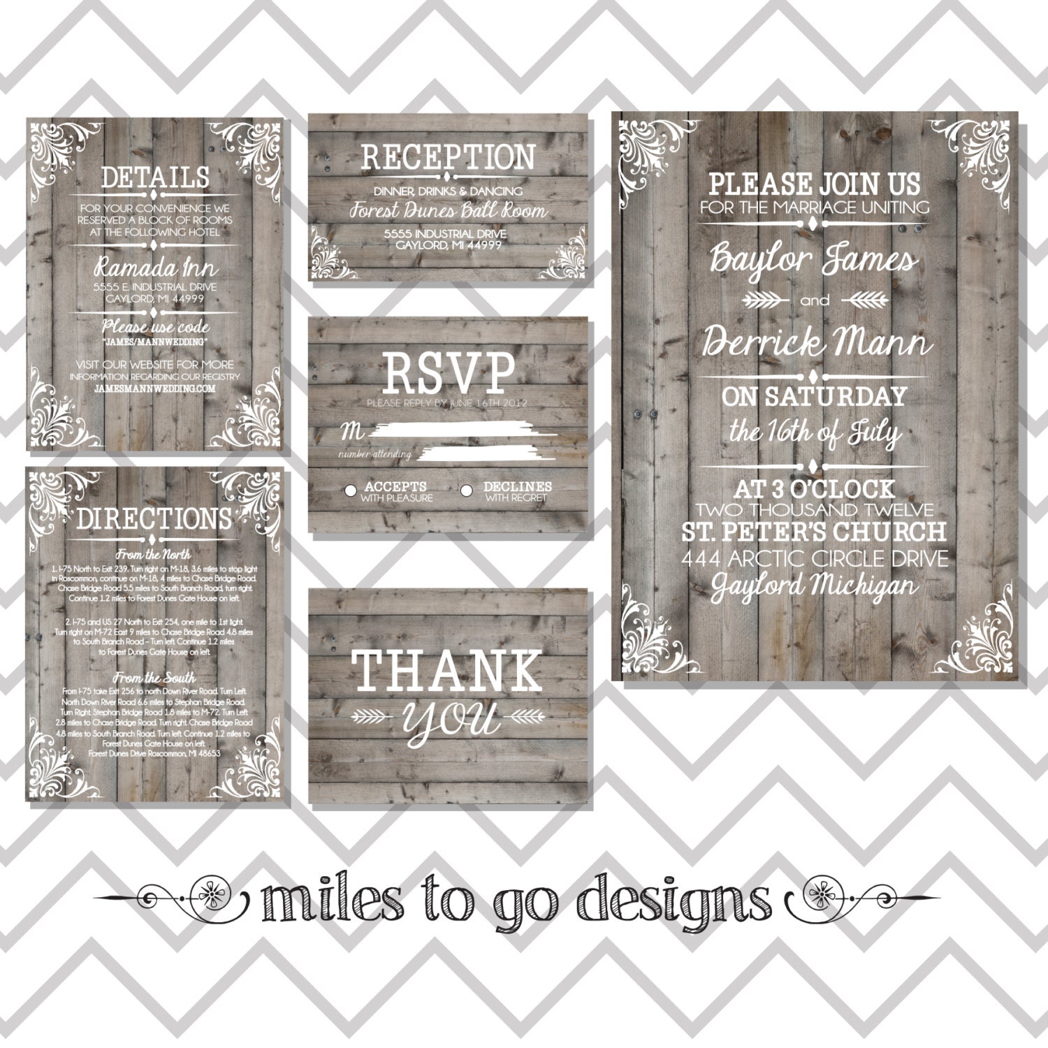 SUMMER SALE - DIY Printable Wedding Invitation: Rustic- The Baylor