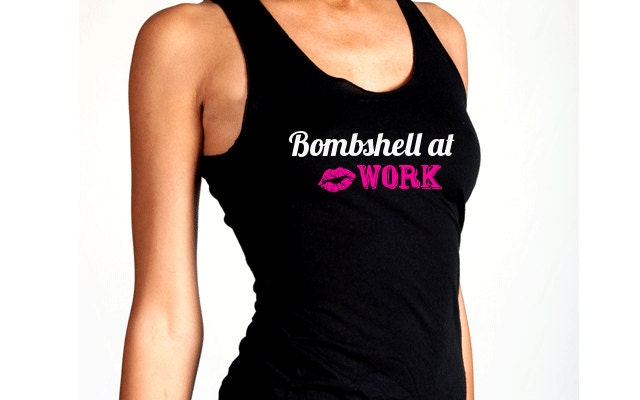 Black Racerback Bombshell Fitness Tank, Small