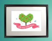 Valentines Day Present / Heart Shaped Tree Printable / Personalized anniversary wedding gift / Personalized wall art /