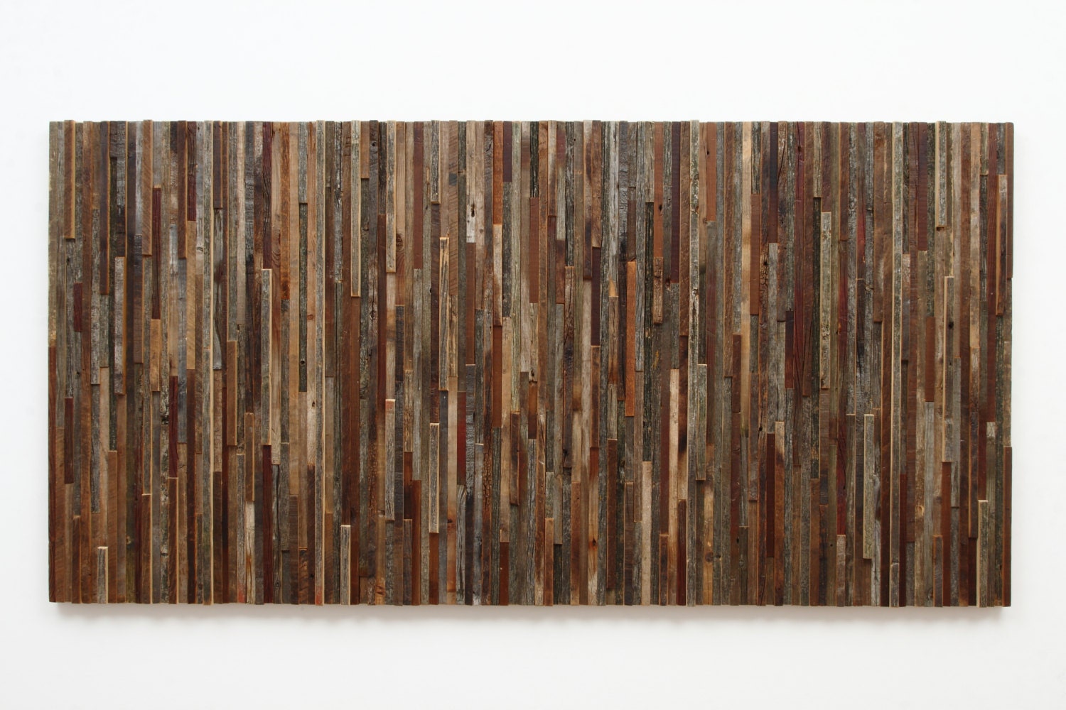 Reclaimed wood wall art 48"x24"x1-1/4" made of barnwood