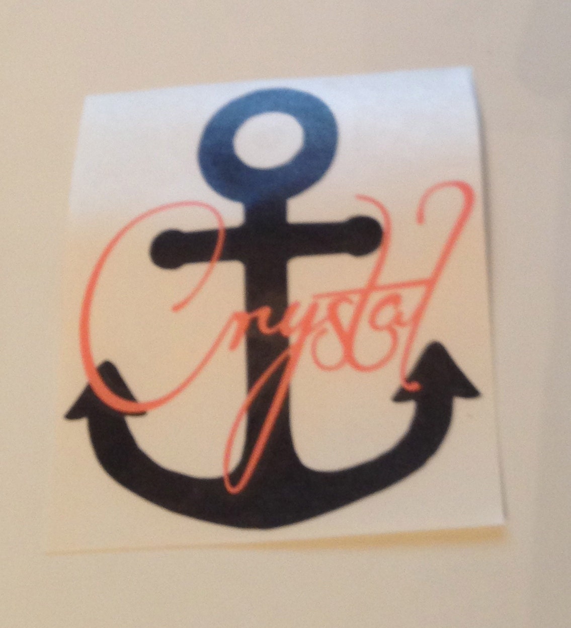 Anchor Decal Sticker Monogrammed Vinyl lots of colors  choose monogram or name