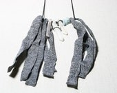 Re-purposed Jersey T-shirt Quartz Crystal Point Necklace