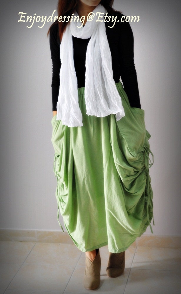 Honey skirt...soft green cotton skirt