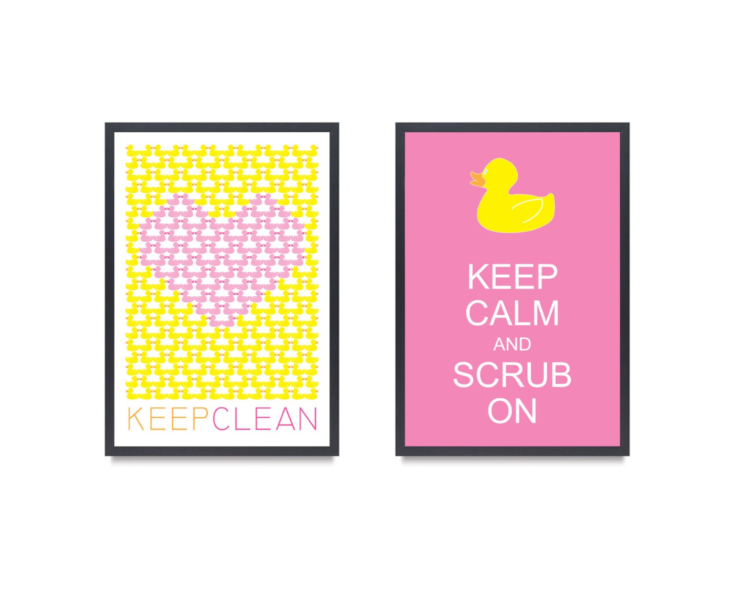 Inspirational Quote Keep Clean Rubber Ducky Heart Art Print 13"x19"