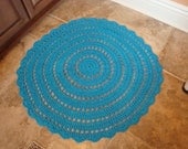 Large Crocheted Doily Floor Rug 39 Inches Wide, Classic Design