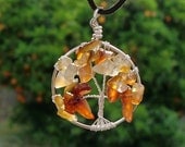 Sterling Silver Tree of Life Pendant - Carnelian Tree of Life - Tree of Life Jewelry - Wire Wrapped Tree - Sterling Silver Tree of Life