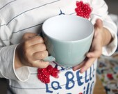 Green Mint Aquamarine Coffee mug Tea cup Ceramic mug Glazed cup Breakfast mug - made to order