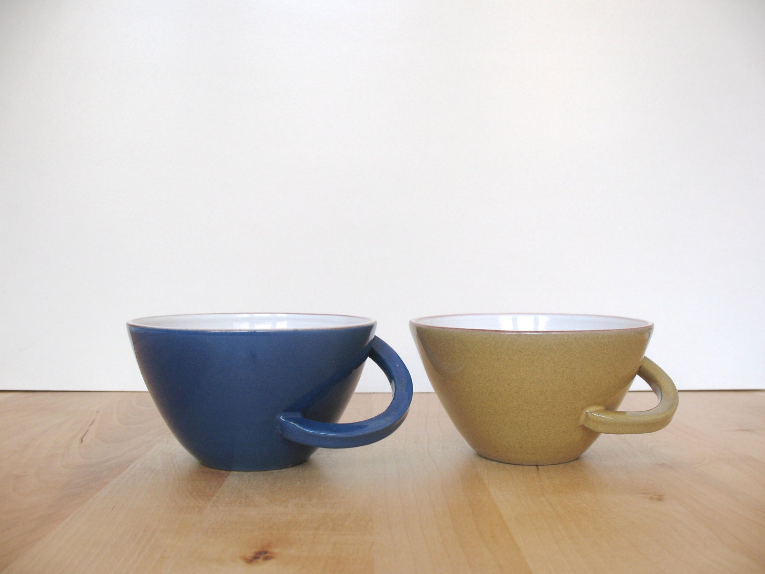 Mug set Wheel thrown pottery Unique ceramic mugs Ocean and Light blue - ready to ship