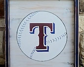 Rangers Colors Baseball Fan Man Cave Sign Red White Blue Baseball Gift