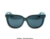 WoodRoze Wooden Sunglasses // Black Bamboo // Mirror Blue Lens // Thrifter