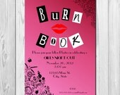 Girls Night Out, Birthday, Bachelorette Party, Bridal Shower Invitation - Mean Girls Inspired Burn Book - DIY - Printable Il_170x135