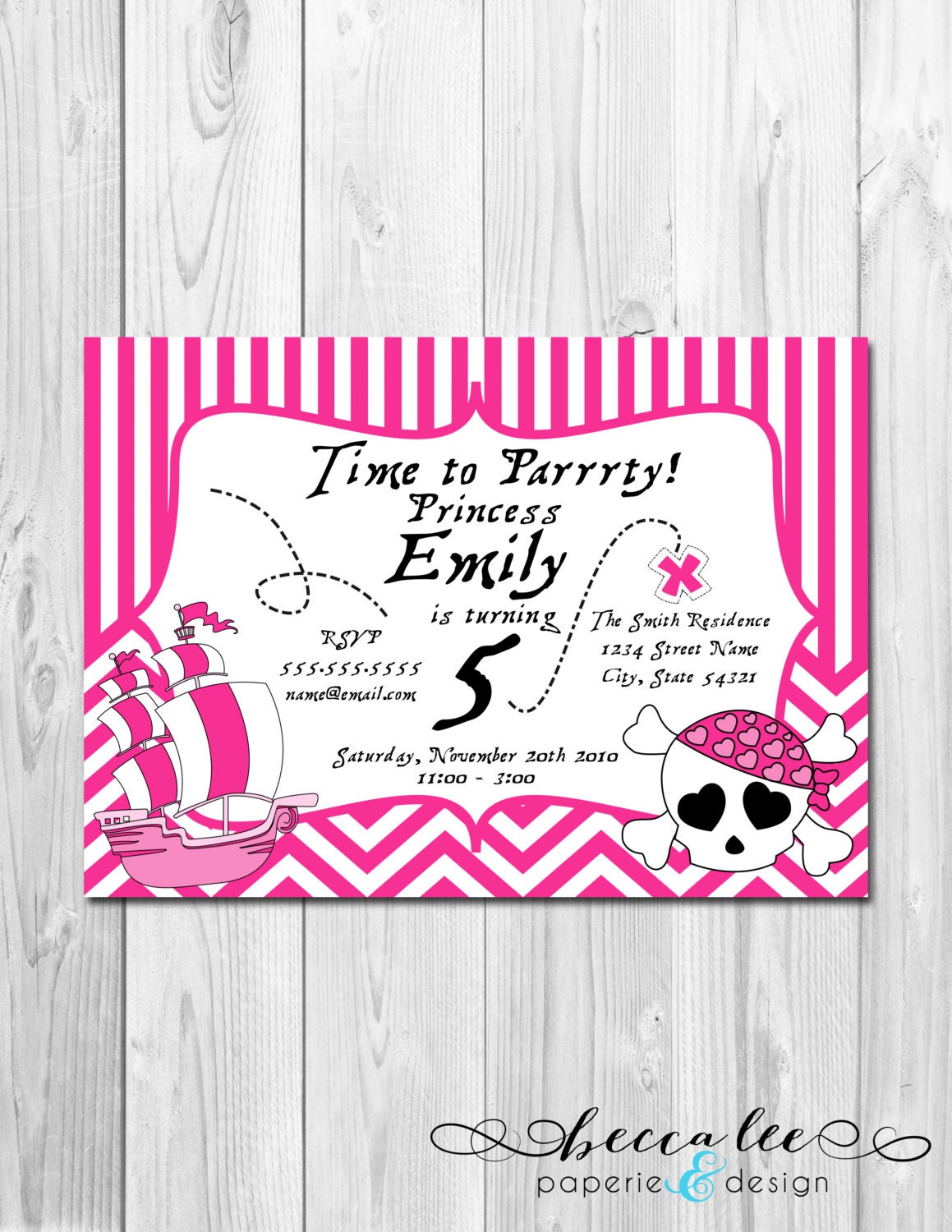 Pirate Princess Party Invitation - DIY - Printable Il_570xn