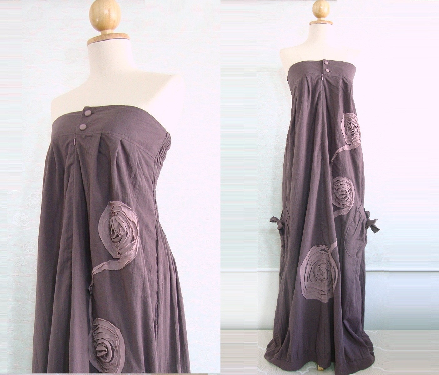 Purple Dress - Long dress, Purple Maxi Dress, Casual Summer Strapless Dress - 'Infinity'