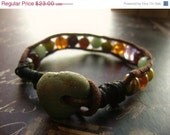 BirthdaySale Multicolor Bead Wrap Bracelet, Single Wrap, Boho Chic, Leather Jewelry