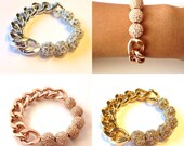 Lovelina Bracelet: Rhinestone Beads and Chain Bracelet