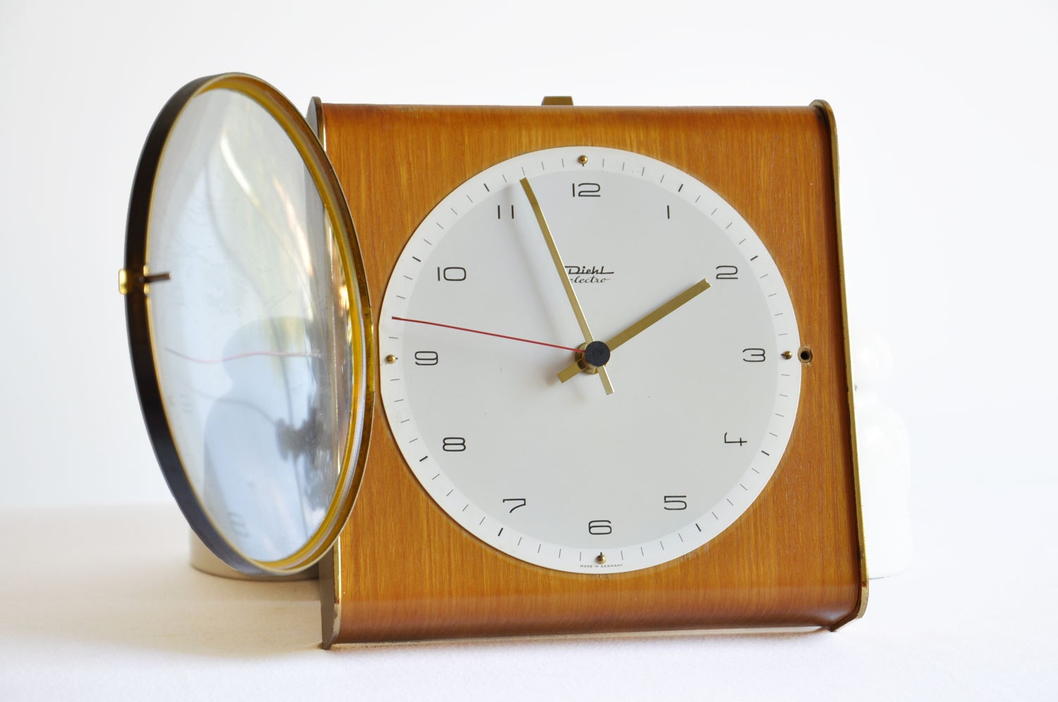 1964 Diehl Wooden Wall Clock Battery Operated