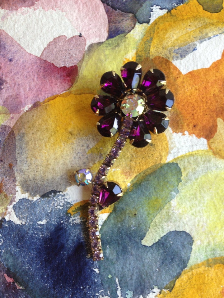 Purple Flower Brooch