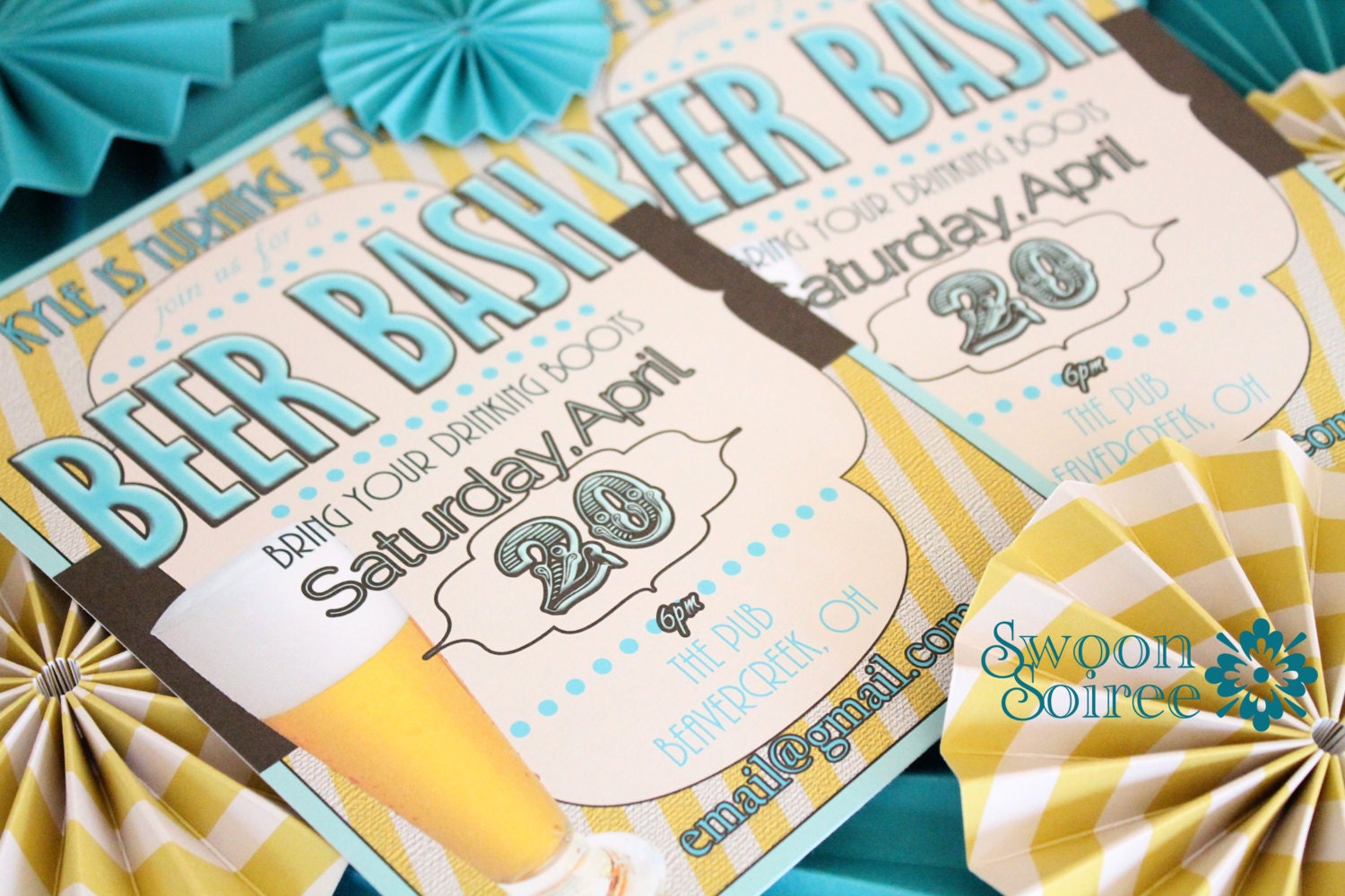 Beer Bash Invitation- Printable-Men's Birthday