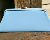 Vintage Powder Blue Patent Leather Clutch