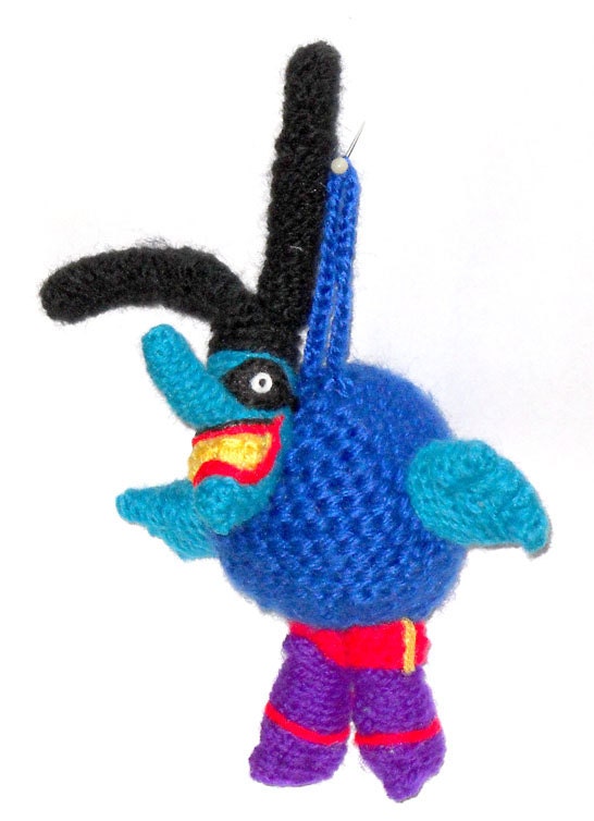The Beatles Yellow Submarine Blue Meanie Amigurumi Crochet Doll