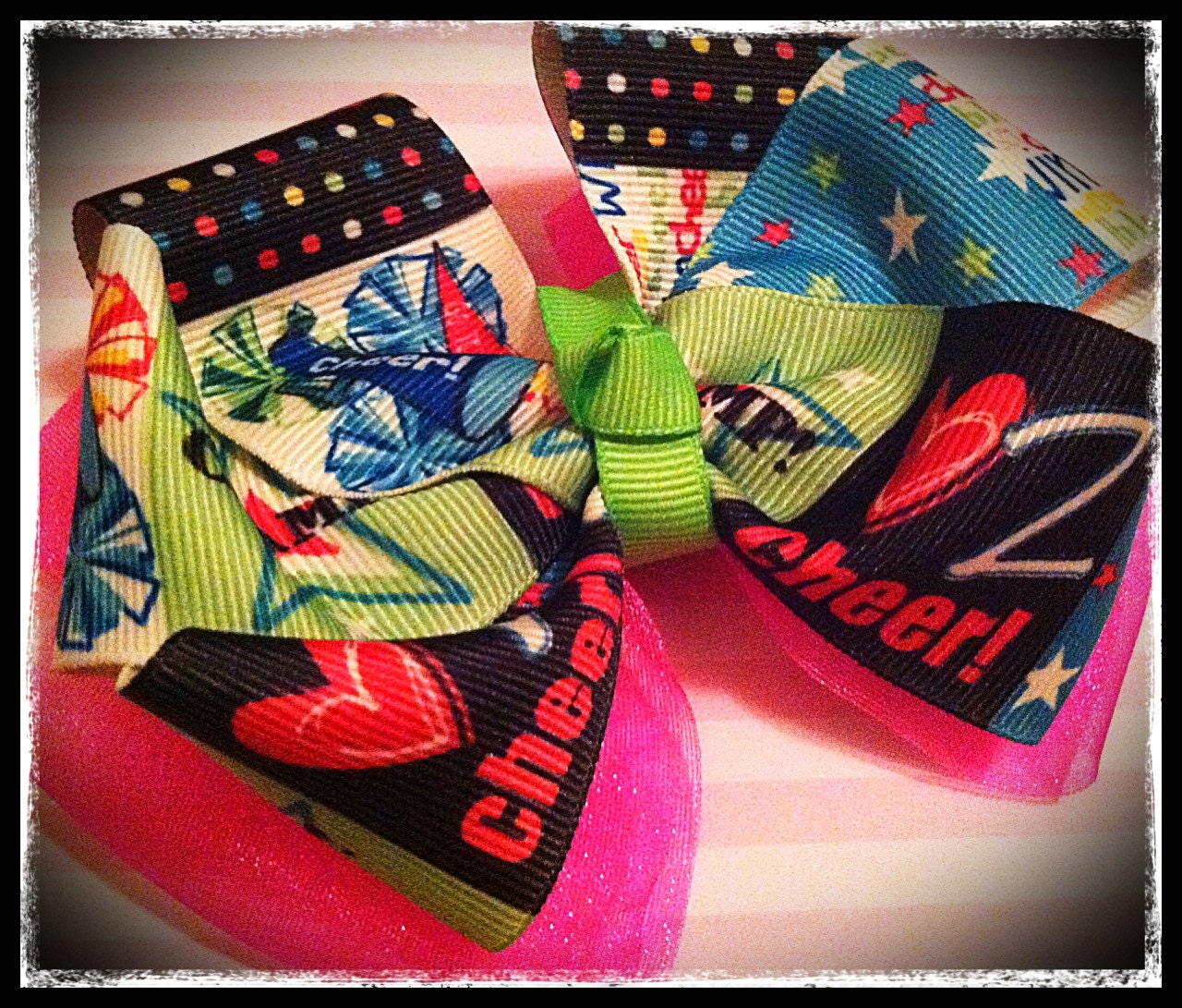 Love to cheer cheer leading fan boutique bow 