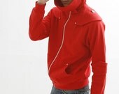 Red Knight Medieval Armor Man Hoodie(100% Handmade ) Made To Order