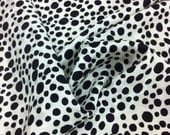 Irregular Polka Dot Printed Silk Fabric - Black and Off White  - By the yard