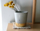 Concrete Round Planter (Gold Gilded)