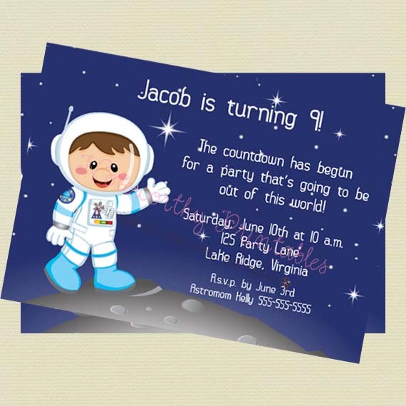 Printable Boy Space Birthday Invitation Il_570xn