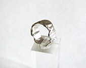 Organic Wedding Band, Sterling Silver Ring, Metalwork, Wave Band, Gift for Her, Gift for Him, Wide band