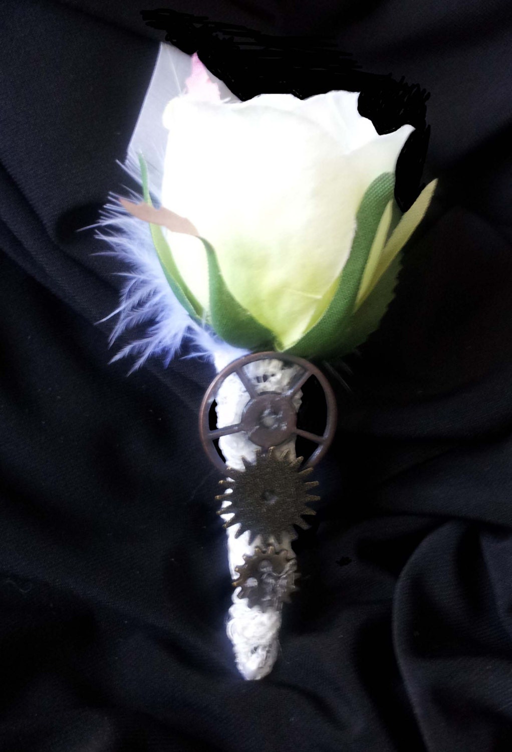 STEAMPUNK Boutonniere Buttonhole  PROM, Wedding, OOAK