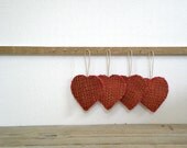 RUSTIC ornament heart, eco friendly gift wrapping hearts, handmade accessory
