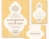 Printable Wedding Invite & RSVP Card - Art Deco Swirl