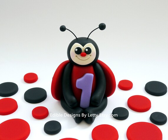 Edible Fondant Ladybug Cake Topper Il_570xn