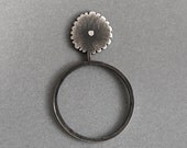 Unique flower ring. "Black Meadow" series. Contemporary silver ring. Subtle, organic shape. Handmade. Ready to ship.