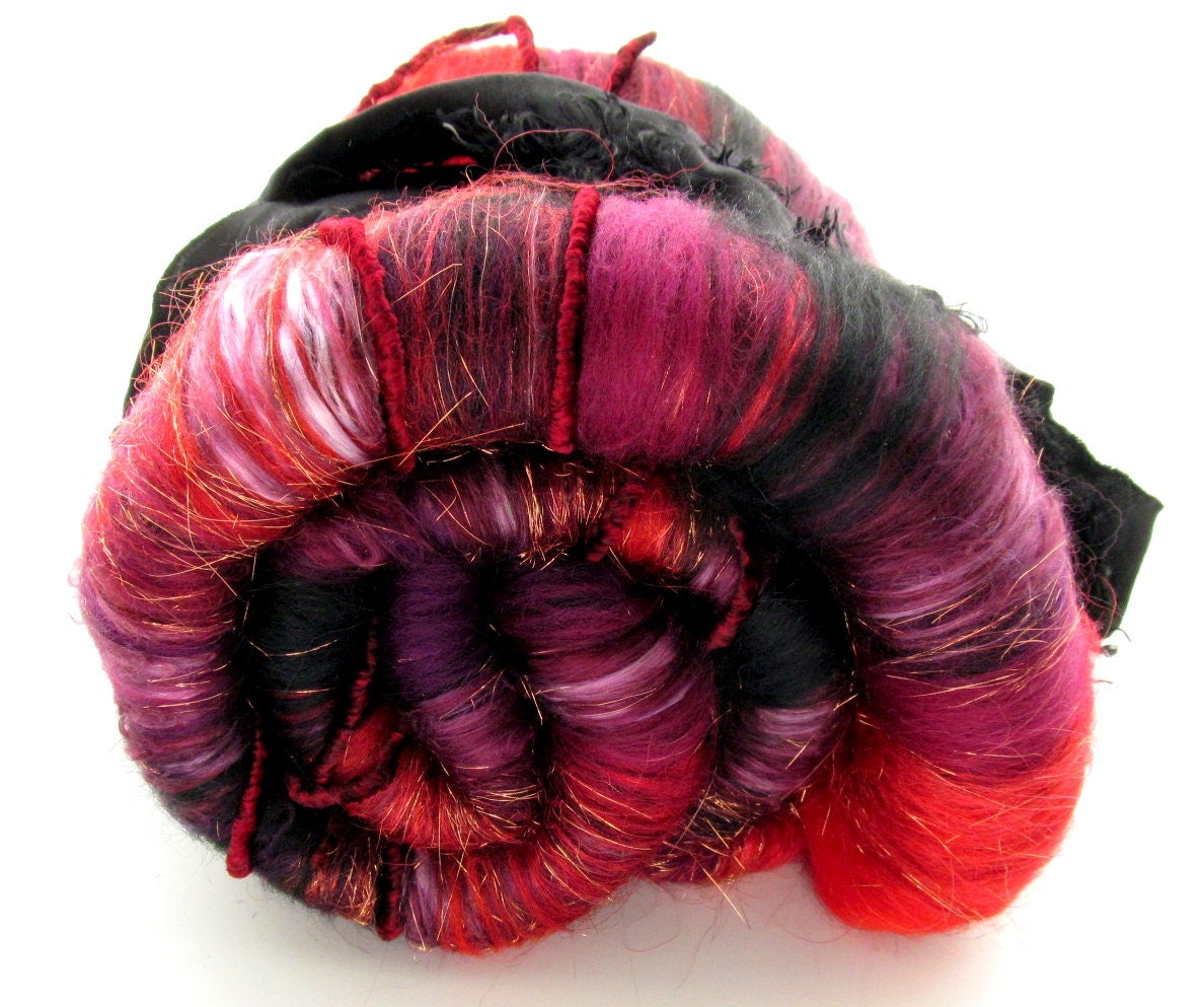 Goth Art Batt  4.8 oz Textured Spinning/Felting
