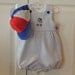 Baseball Baby Romper--Seersucker Romper--Baby Gift--Shower Gift